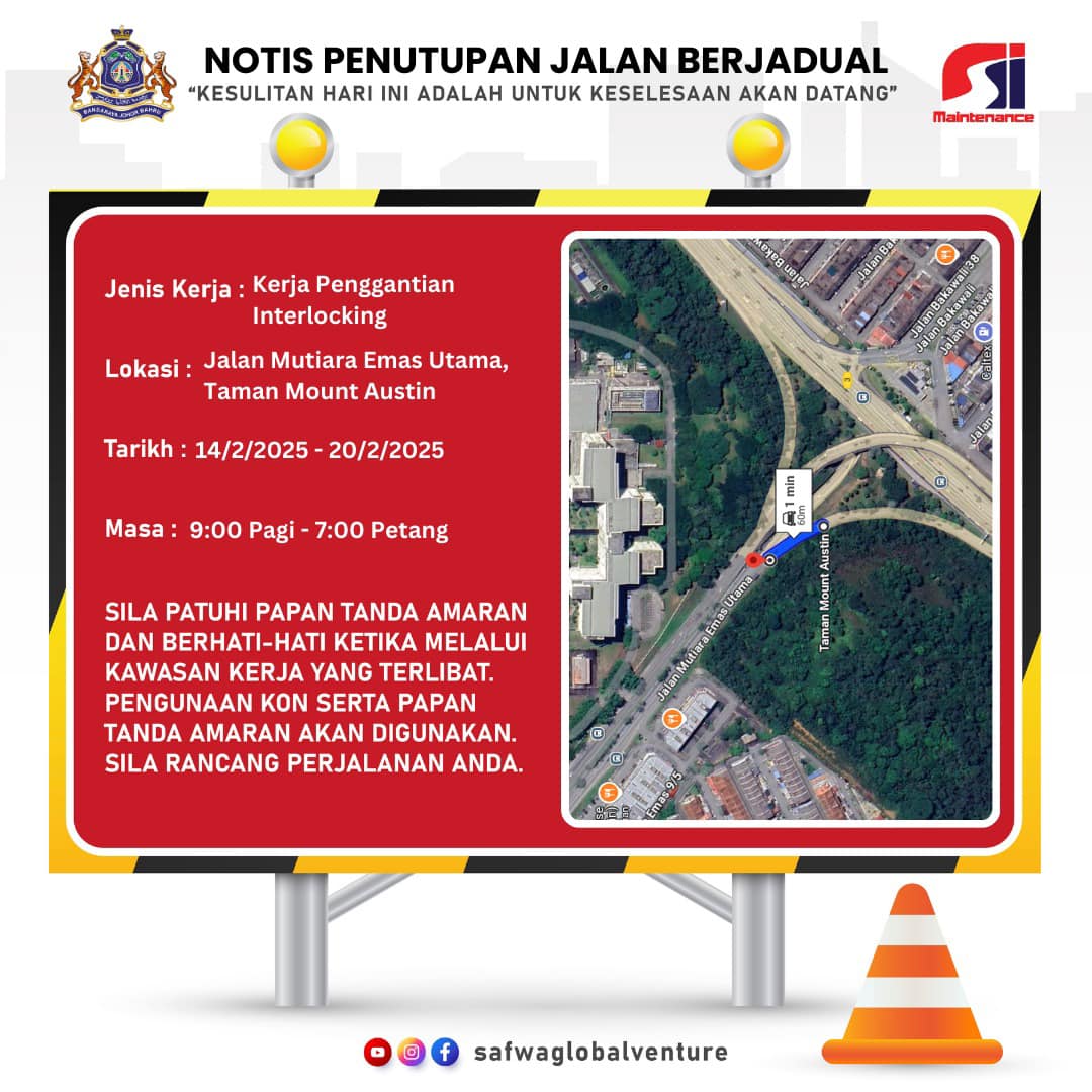 Notis Penutupan Jalan Berjadual