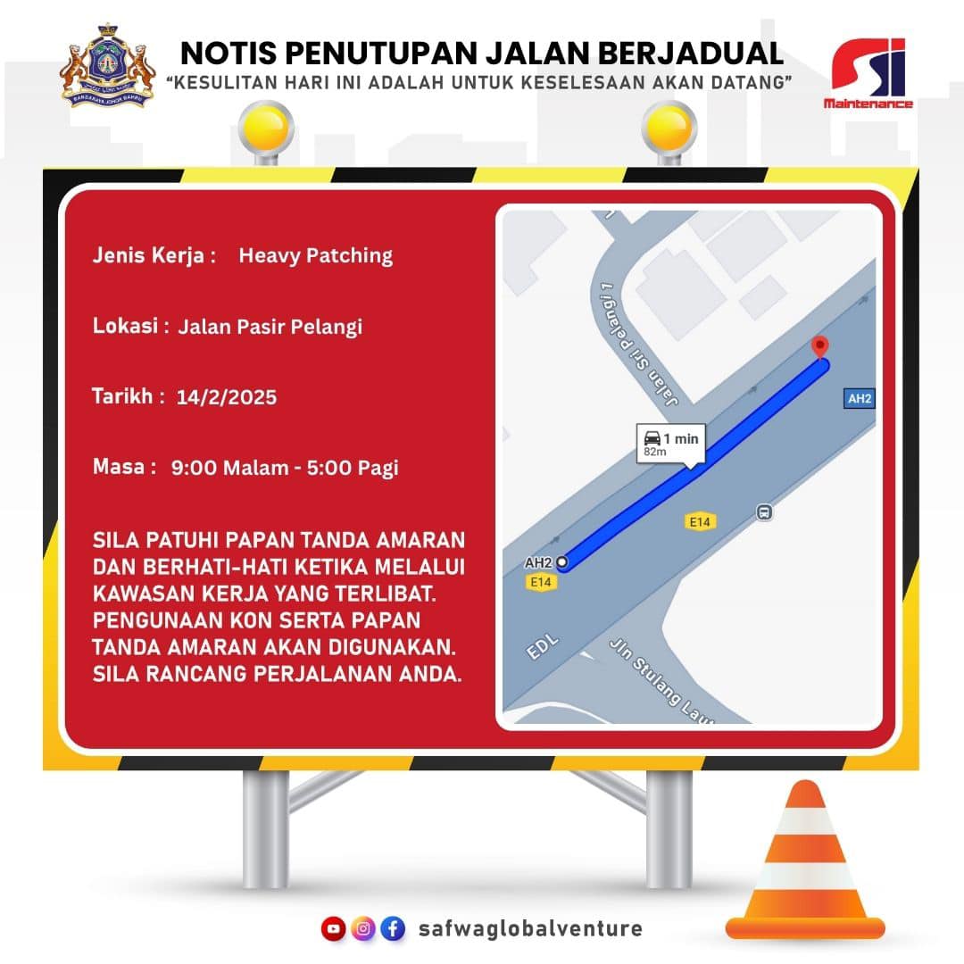 Notis Penutupan Jalan Berjadual