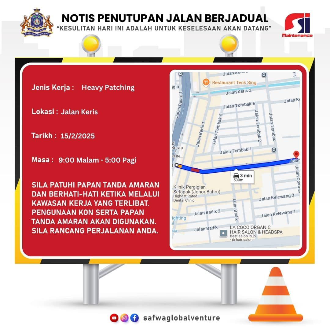 Notis Penutupan Jalan Berjadual