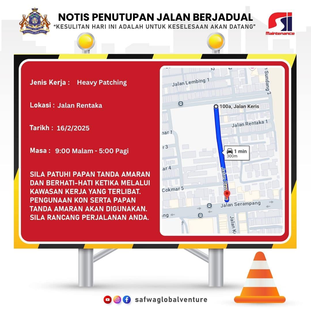 Notis Penutupan Jalan Berjadual