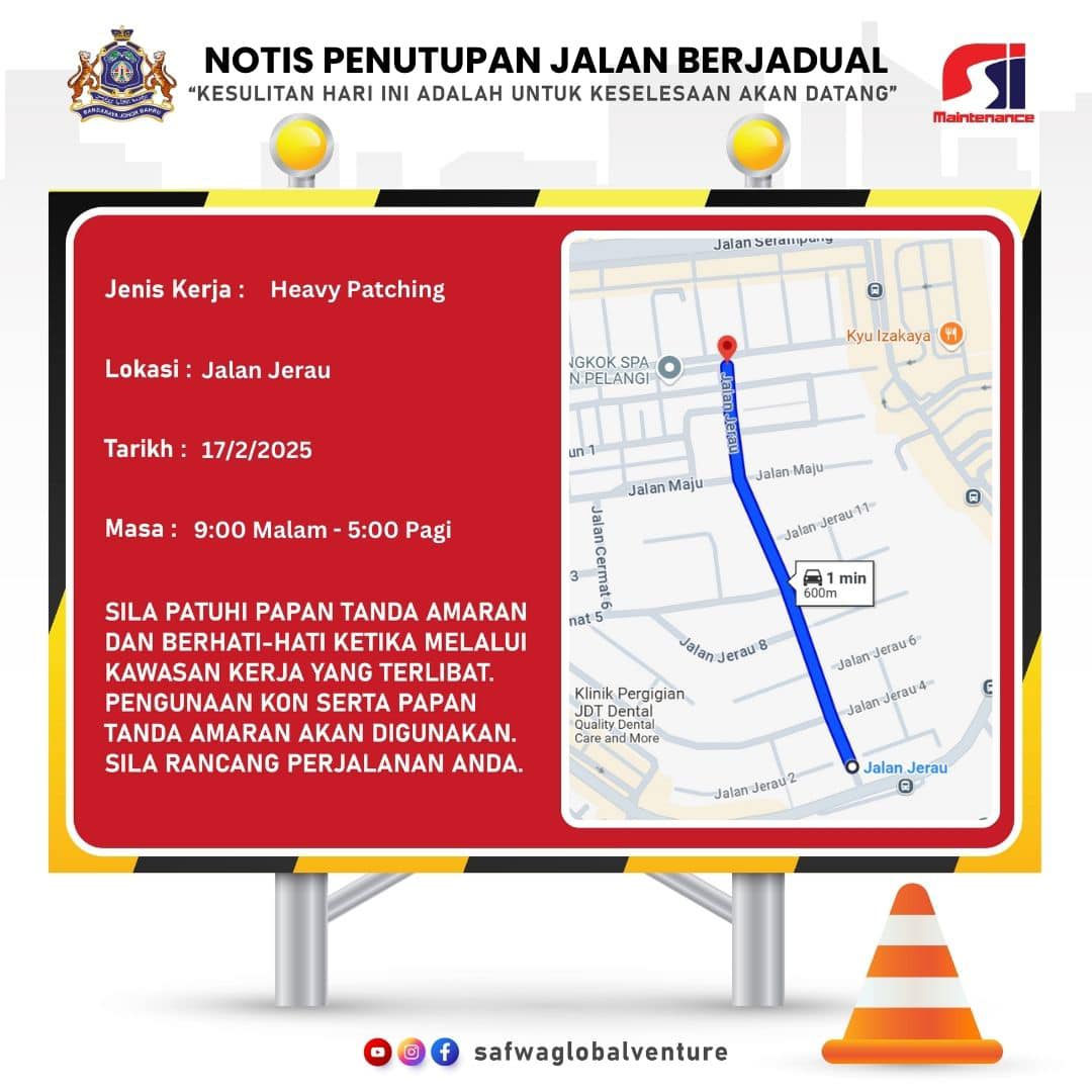 Notis Penutupan Jalan Berjadual